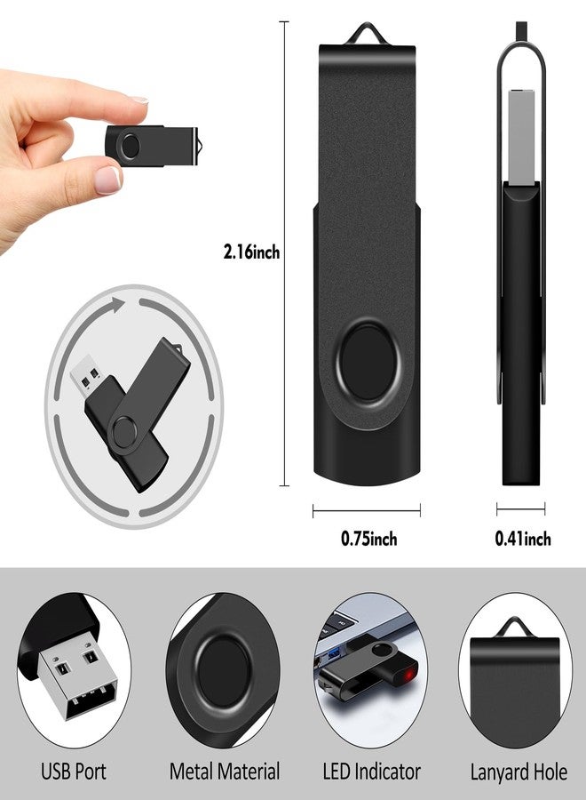 AreTop 2GB USB Flash Drive, AreTop 1 Pack USB 2.0 Thumb Drives Memory Stick Swivel Jump Drive for Home & Office Use (1 Pack 2GB, Black) - Image 4